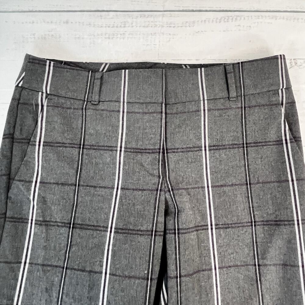 Ann Taylor Loft Pants size 4 Marisa Trouser Gray Purple Plaid Stretch Career - Picture 3 of 7
